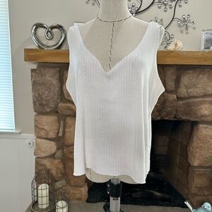 Primark White ribbed tank top